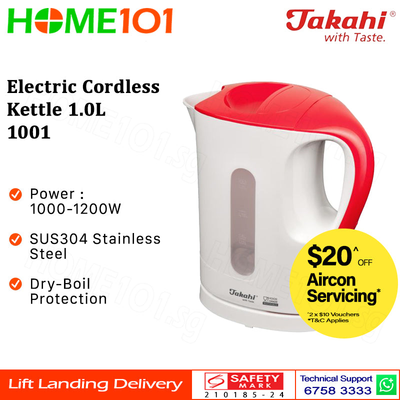 Takahi Electric Cordless Kettle 1.0 - 1.7L 1001 || 1701