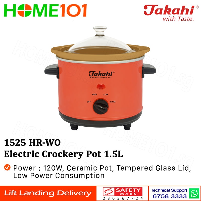 Takahi Electric Crockery Pot 1.5L 1525 HR-WO