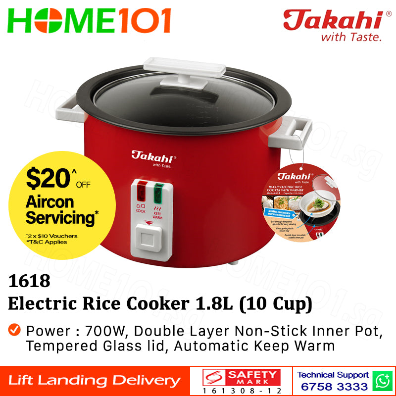 Takahi Electric Rice Cooker 0.3 - 1.8L 1603 || 1618
