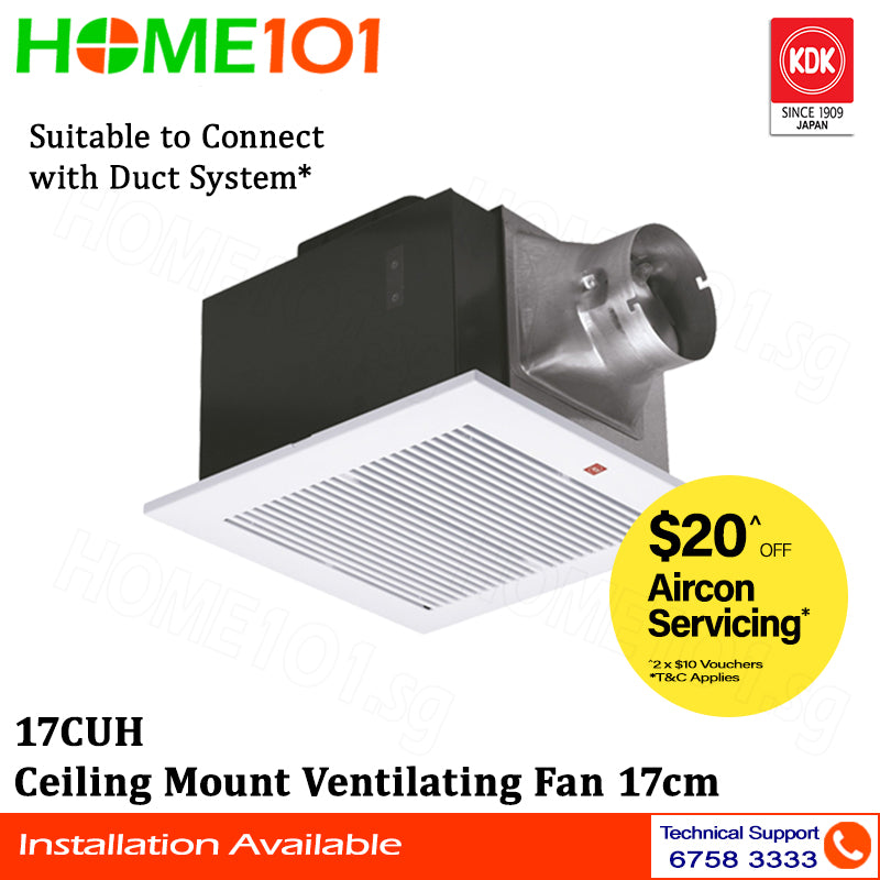 KDK Ceiling Mount Ventilating Fan 17-24cm 17CUH / 24CUH