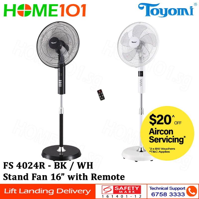 Toyomi Stand Fan with Remote Control 16" FS 4024R