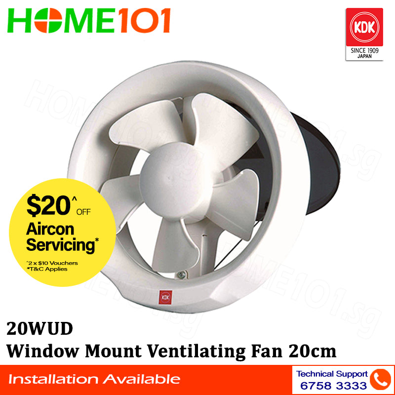 KDK Window Mounted Ventilating Fan 15 - 20cm 15WUD || 20WUD