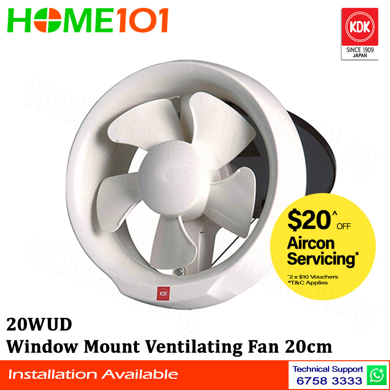 KDK Window Mounted Ventilating Fan 20cm 20WUD