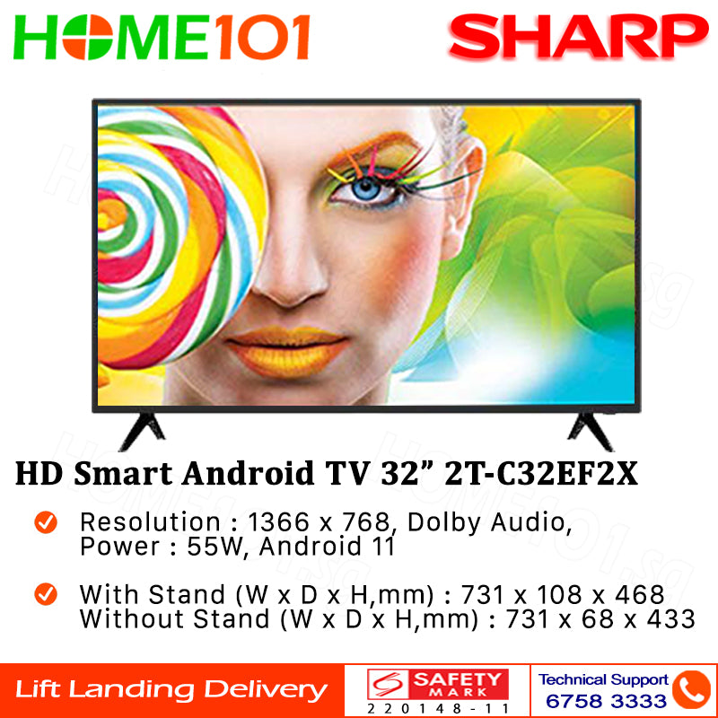 Sharp HD Android Smart TV 32" 2T-C32EF2X