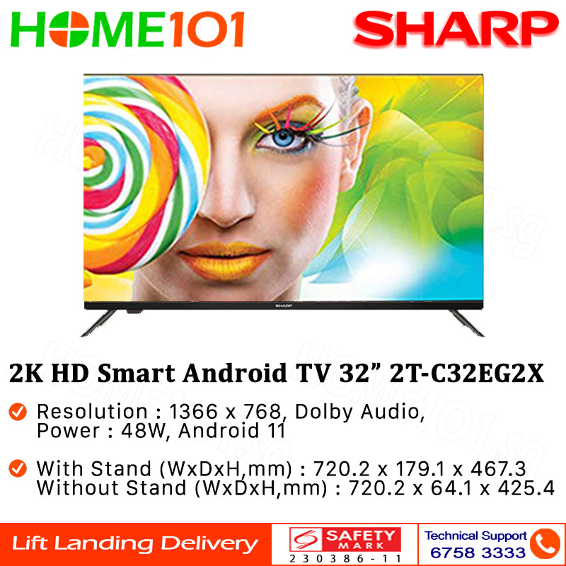 Sharp 2K HD Android Smart TV 32" 2T-C32EG2X