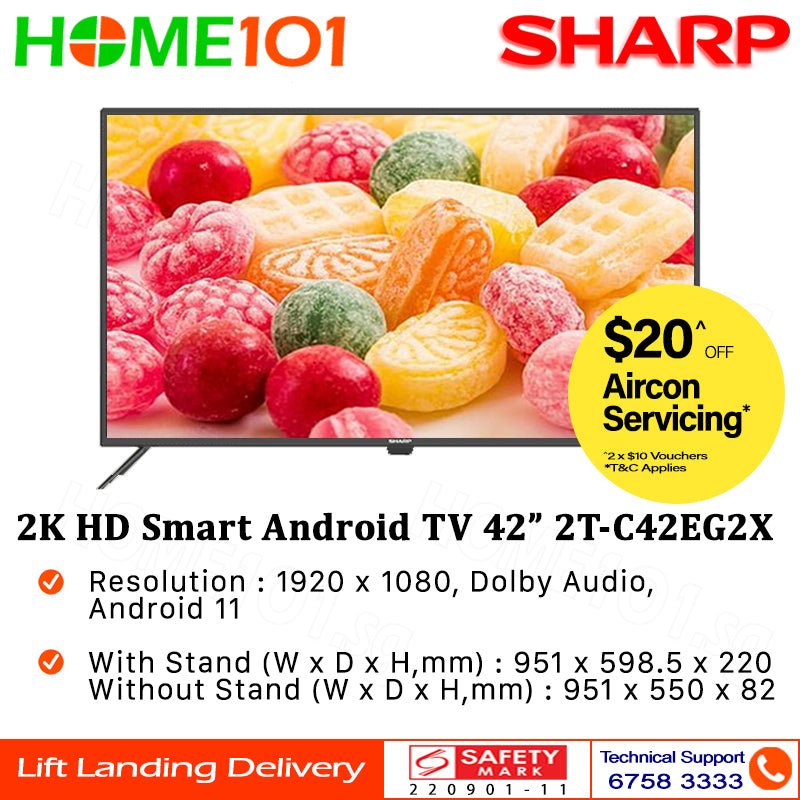 Sharp 2K Full HD Android Smart TV 42" 2T-C42EG2X