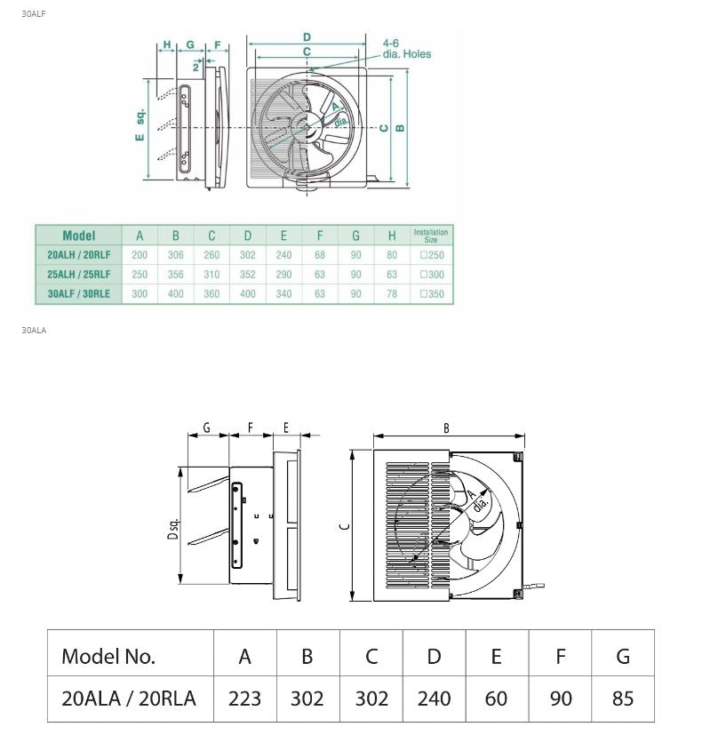KDK Wall Mount Ventilating Fan 30cm 30ALA
