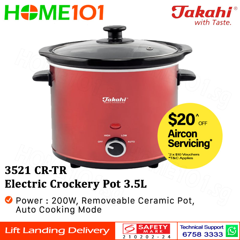 Takahi Electric Crockery Pot 3.5L 3521 CR-TR
