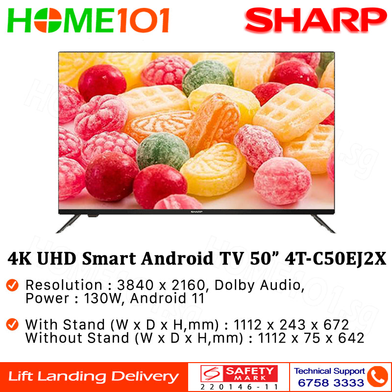 Sharp 4K UHD Android Smart TV 50" 4T-C50EJ2X