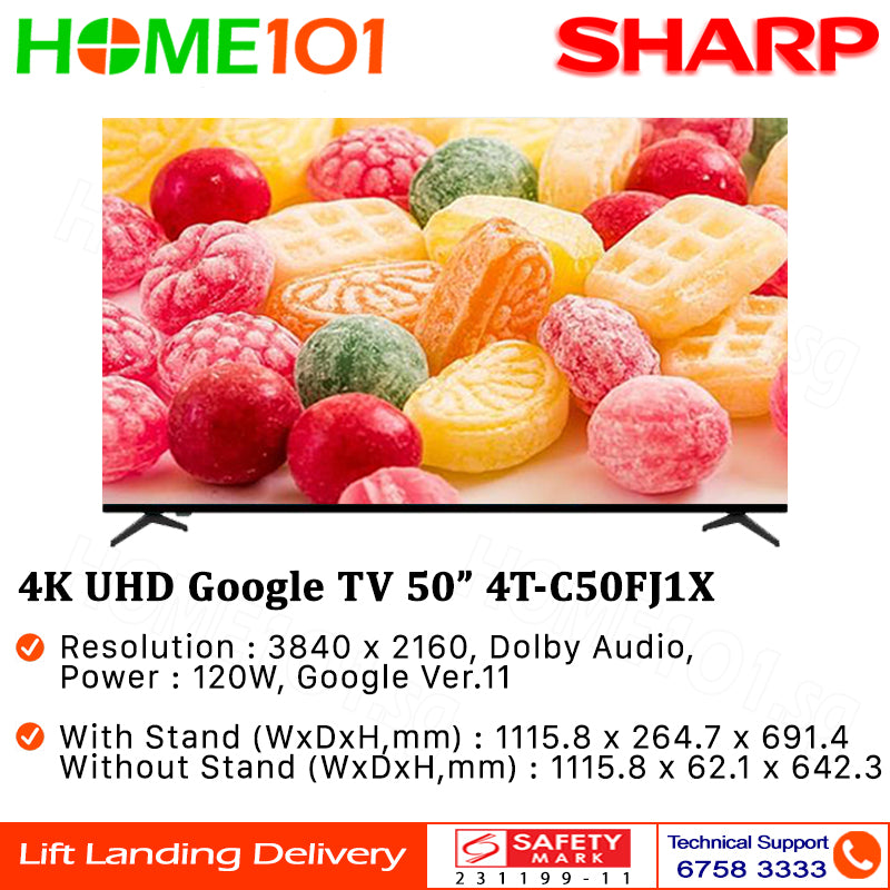 Sharp 4K UHD Google TV 50" 4T-C50FJ1X