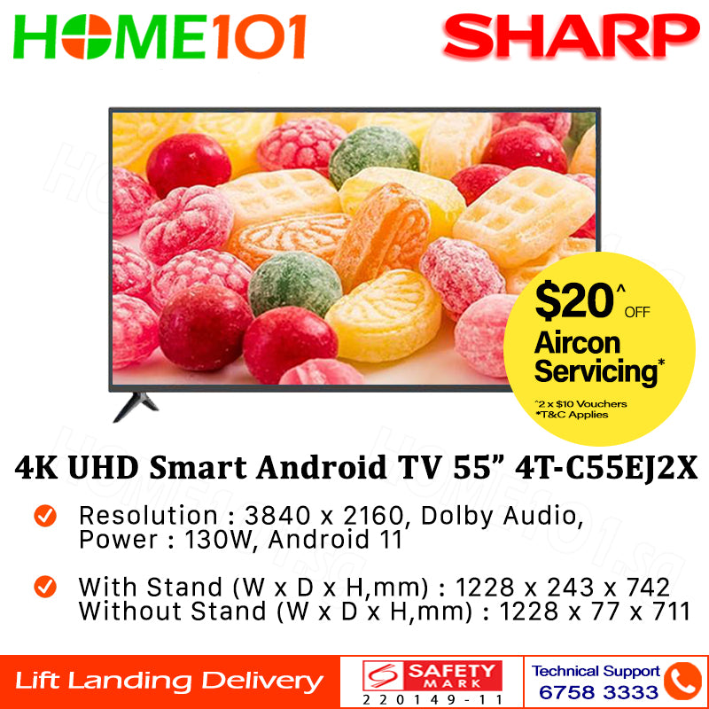 Sharp 4K UHD Android Smart TV 50" 4T-C55EJ2X