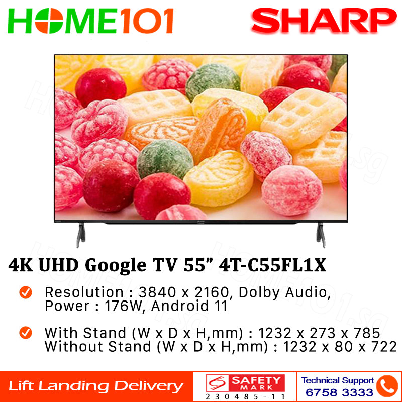 Sharp 4K UHD Google TV 55" 4T-C55FL1X