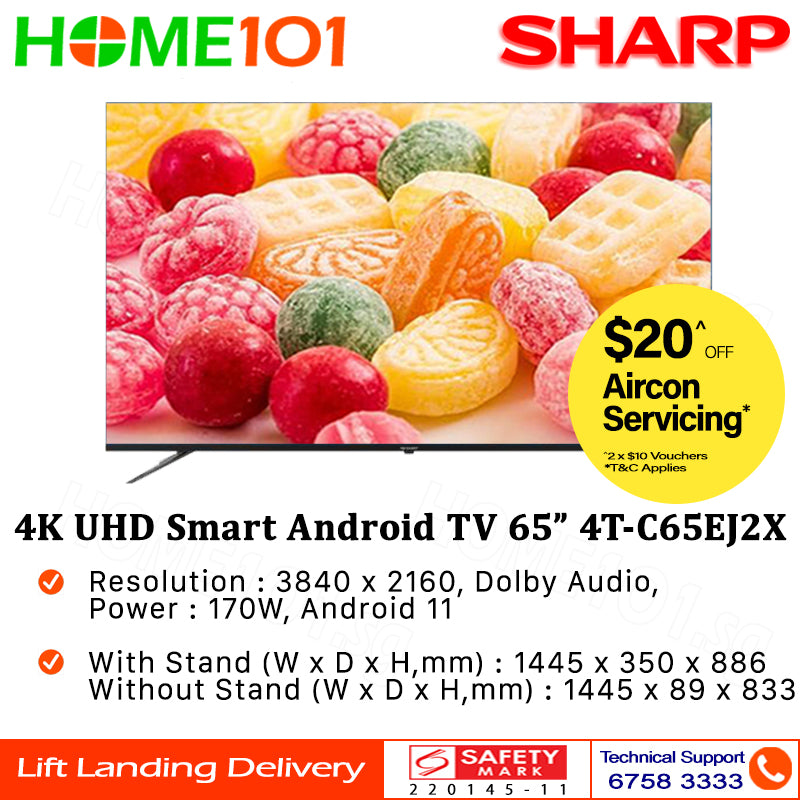 Sharp 4K UHD Android Smart TV 60" 4T-C65EJ2X