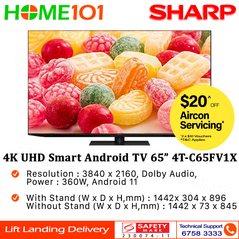 Sharp 4K UHD Android Smart TV 65" 4T-C65FV1X