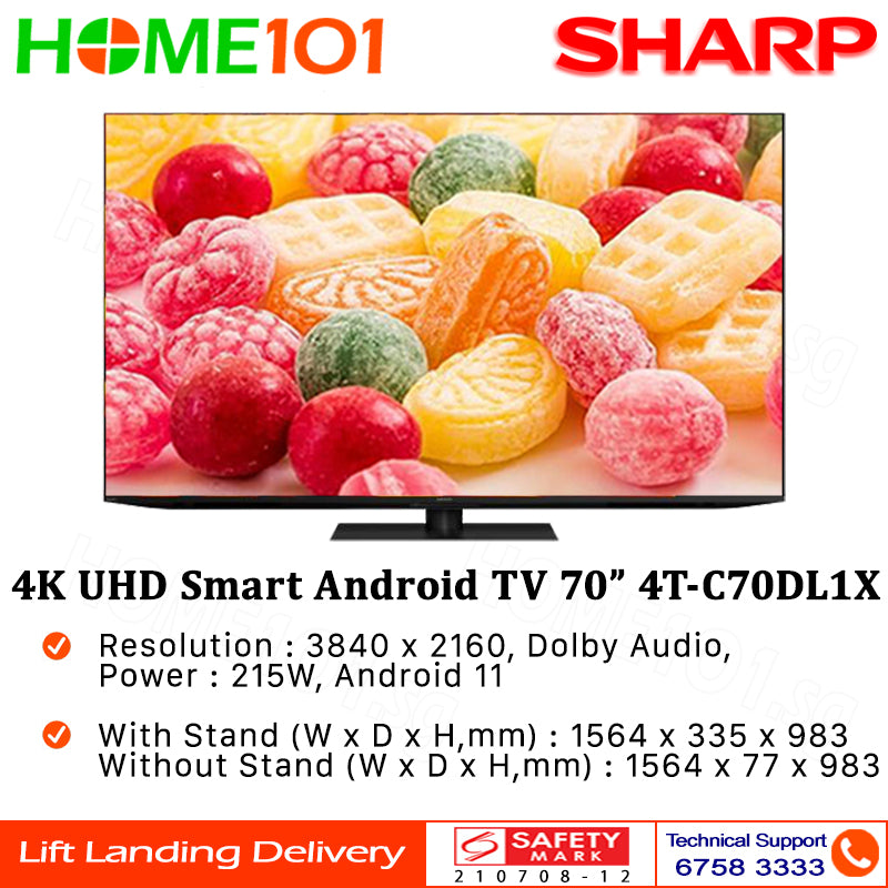 Sharp 4K UHD Android Smart TV 70" 4T-C70DL1X