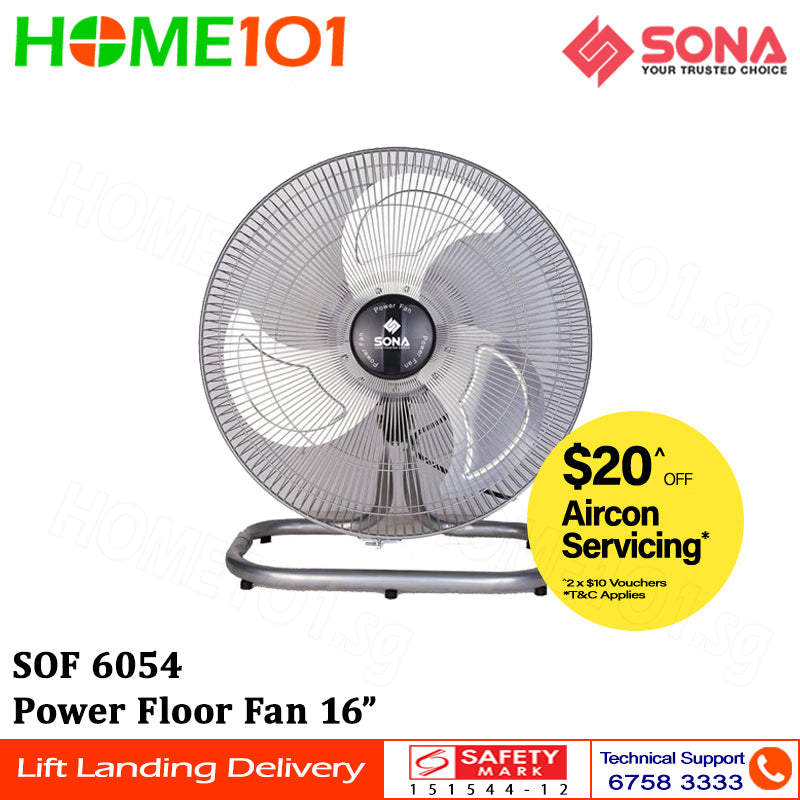 Sona Power Floor Fan 16 Inch SOF6054 | SOF 6054