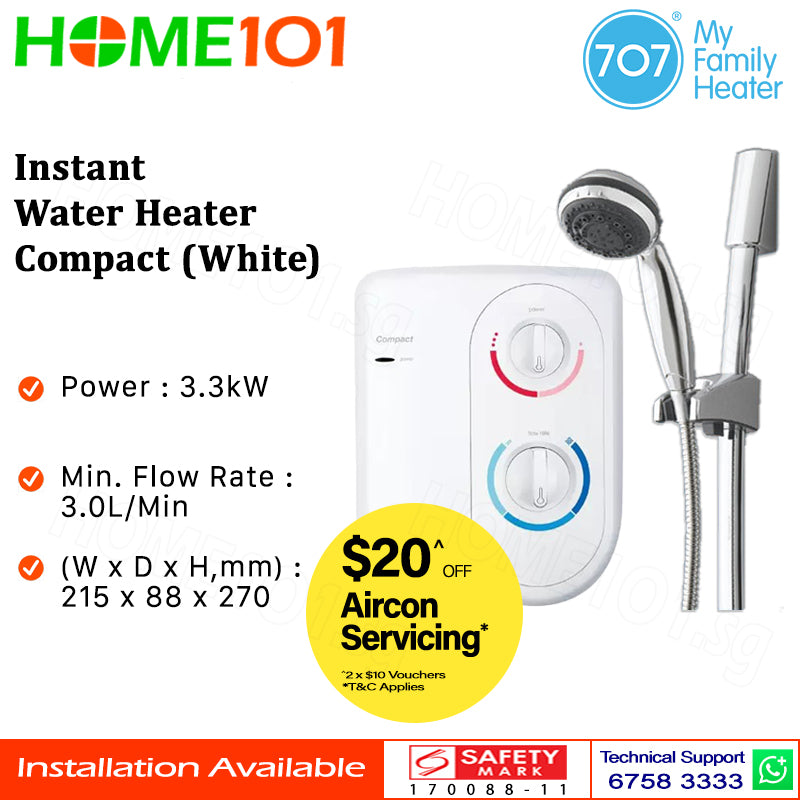 707 Electric Instant Water Heater Compact