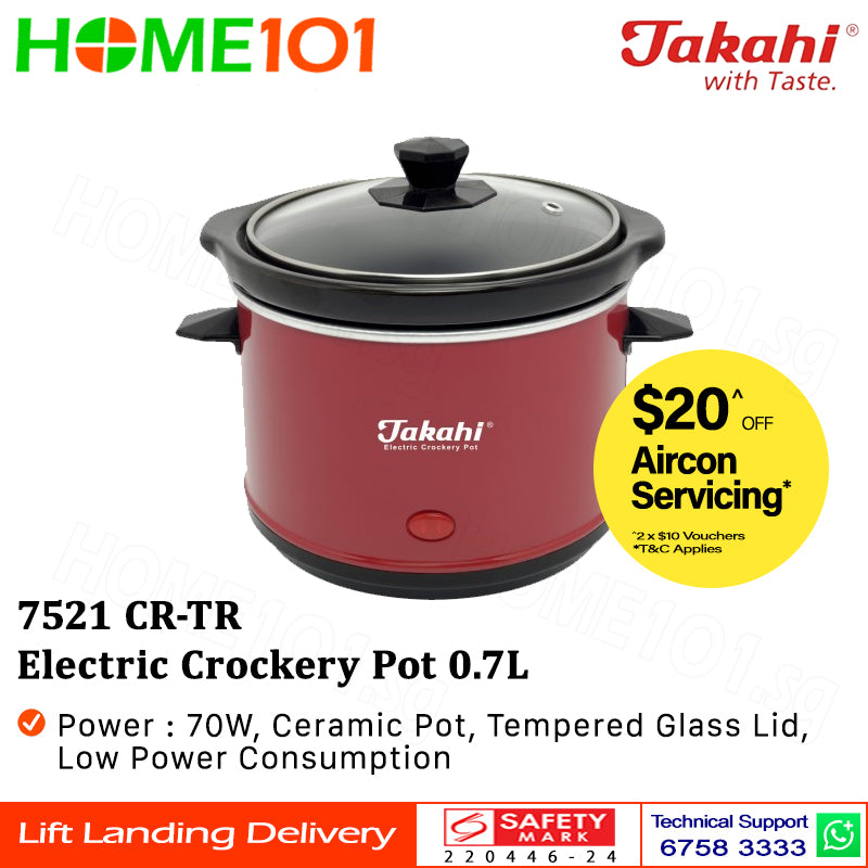 Takahi Electric Crockery Pot 0.7L 7521 CR-TR