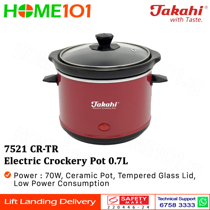 Takahi Electric Crockery Pot 0.7L 7521 CR-TR