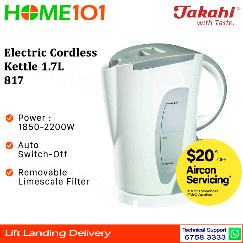 Takahi Electric Cordless Kettle 1.7L 817