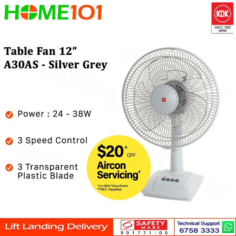 KDK Table Fan 30cm Plastic Blade A30AS