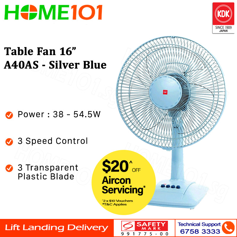 KDK Table Fan 40cm Plastic Blade A40AS