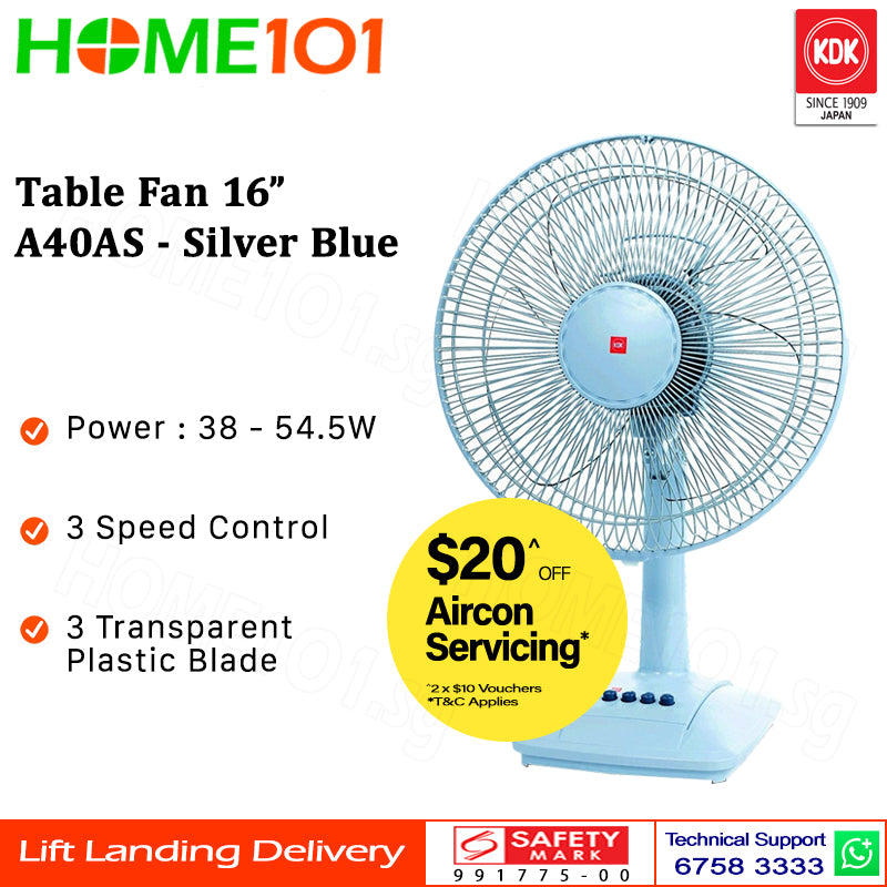KDK Table Fan 40cm Plastic Blade A40AS