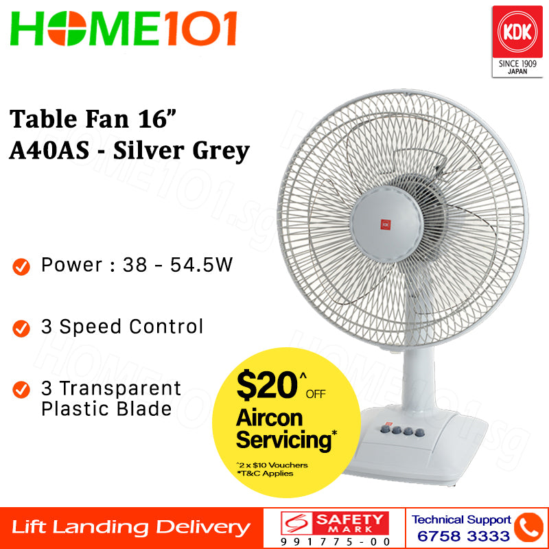 KDK Table Fan 40cm Plastic Blade A40AS