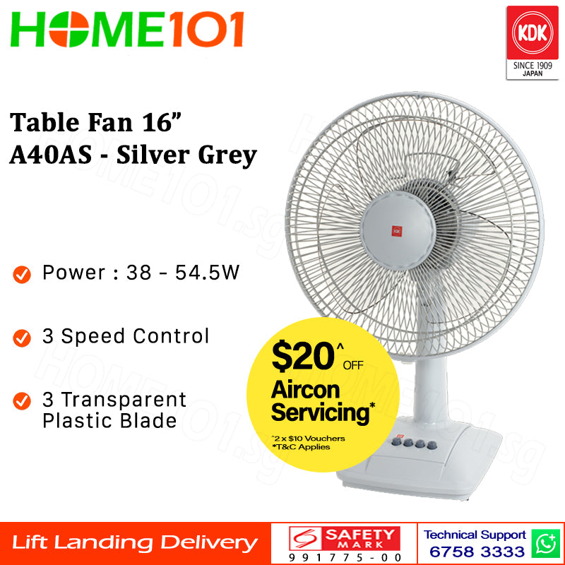 KDK Table Fan 40cm Plastic Blade A40AS