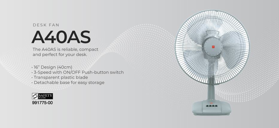 KDK Table Fan 40cm Plastic Blade A40AS