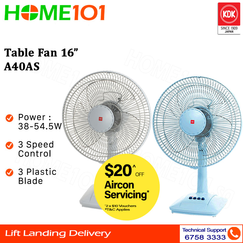 KDK Table Fan 40cm Plastic Blade A40AS