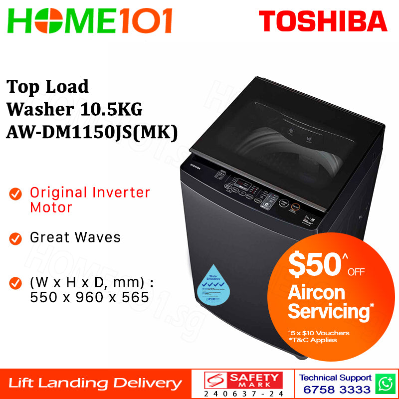Toshiba Top Load Washer 10.5KG AW-DM1150JS(MK)