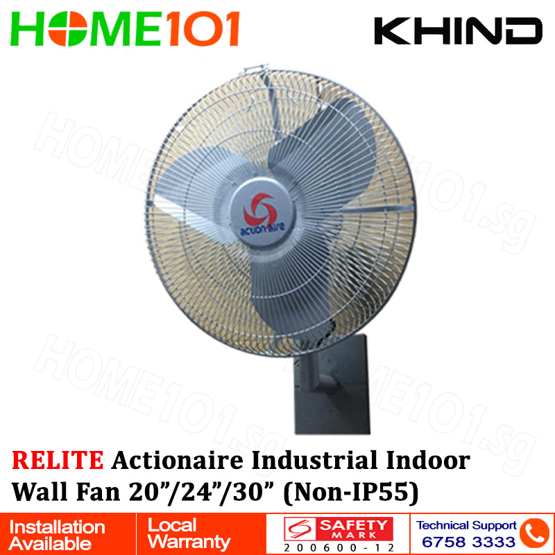 Khind Relite Actionaire Industrial Indoor Wall Fan 20"/24"/30" (Non-IP55)