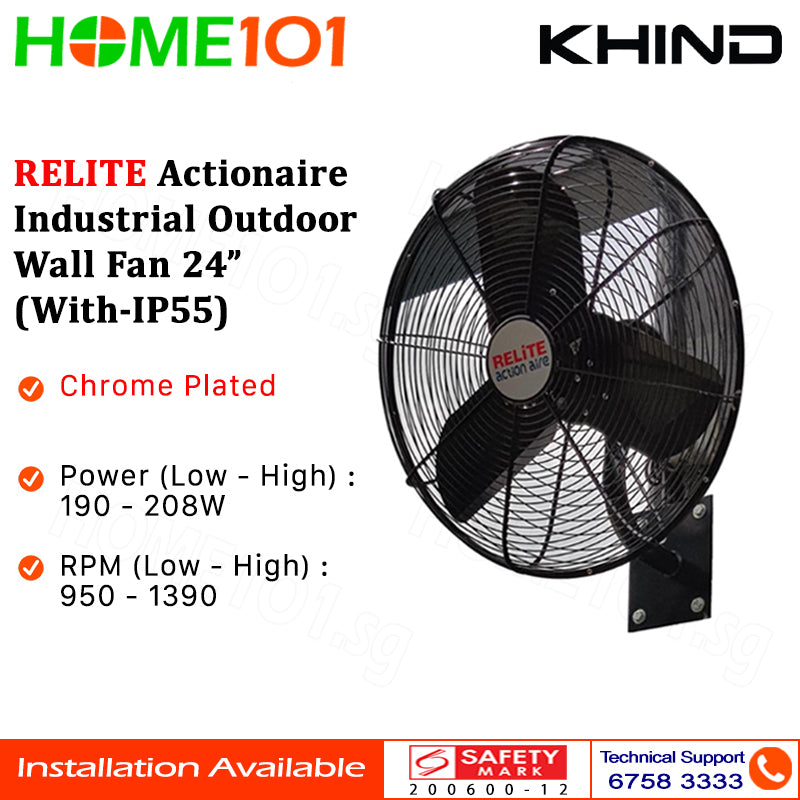 Khind Relite Actionaire Industrial Outdoor Wall Fan 20"/24"/30" (With-IP55)