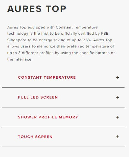 Ariston Instant Water Heater Aures Top 3.3 SB