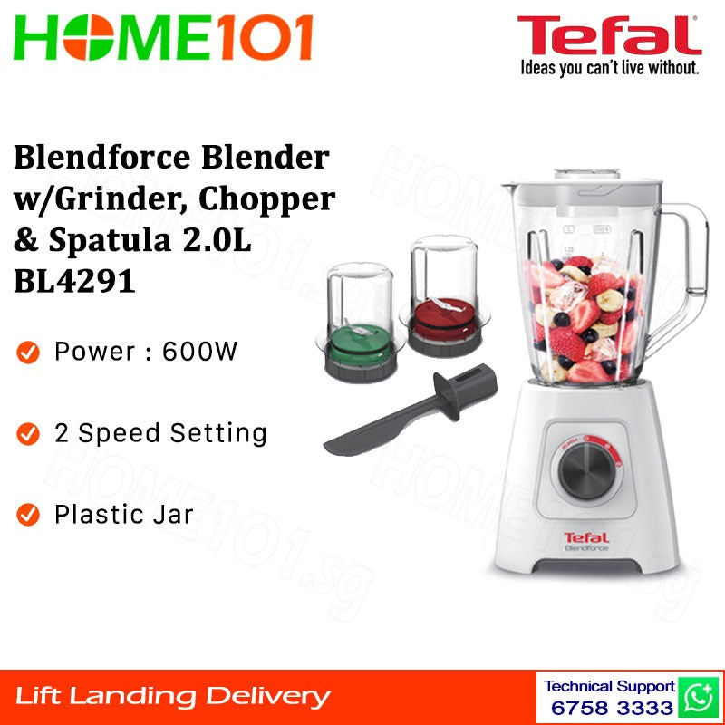 Tefal Blendforce Blender w/Grinder, Chopper & Spatula 2.0L BL4291