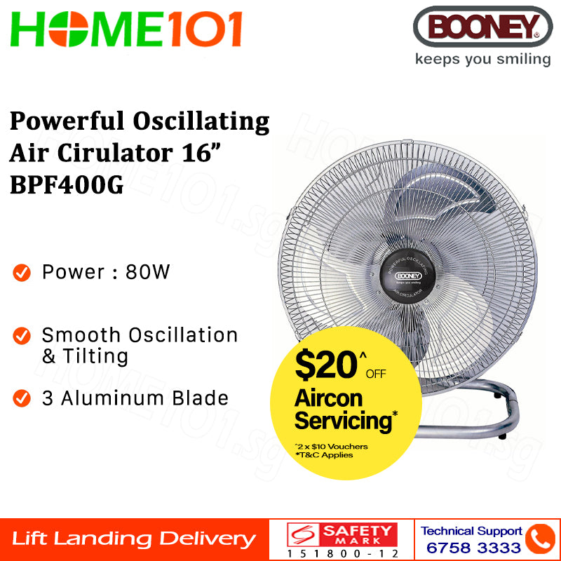 Booney Powerful Oscillating Air Circulator (Floor Fan) 16 - 20 Inch BPF400G || BPF450G || BPF500G