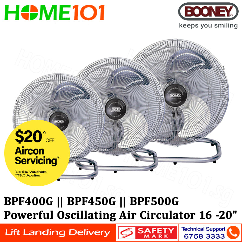 Booney Powerful Oscillating Air Circulator (Floor Fan) 16 - 20 Inch BPF400G || BPF450G || BPF500G