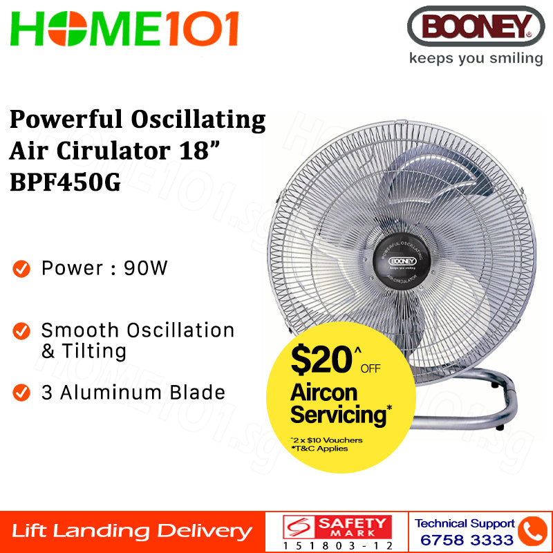 Booney Powerful Oscillating Air Circulator (Floor Fan) 16 - 20 Inch BPF400G || BPF450G || BPF500G