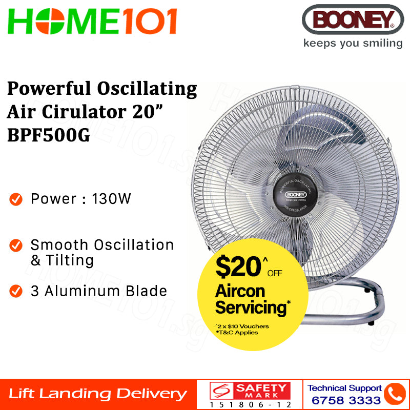 Booney Powerful Oscillating Air Circulator (Floor Fan) 16 - 20 Inch BPF400G || BPF450G || BPF500G