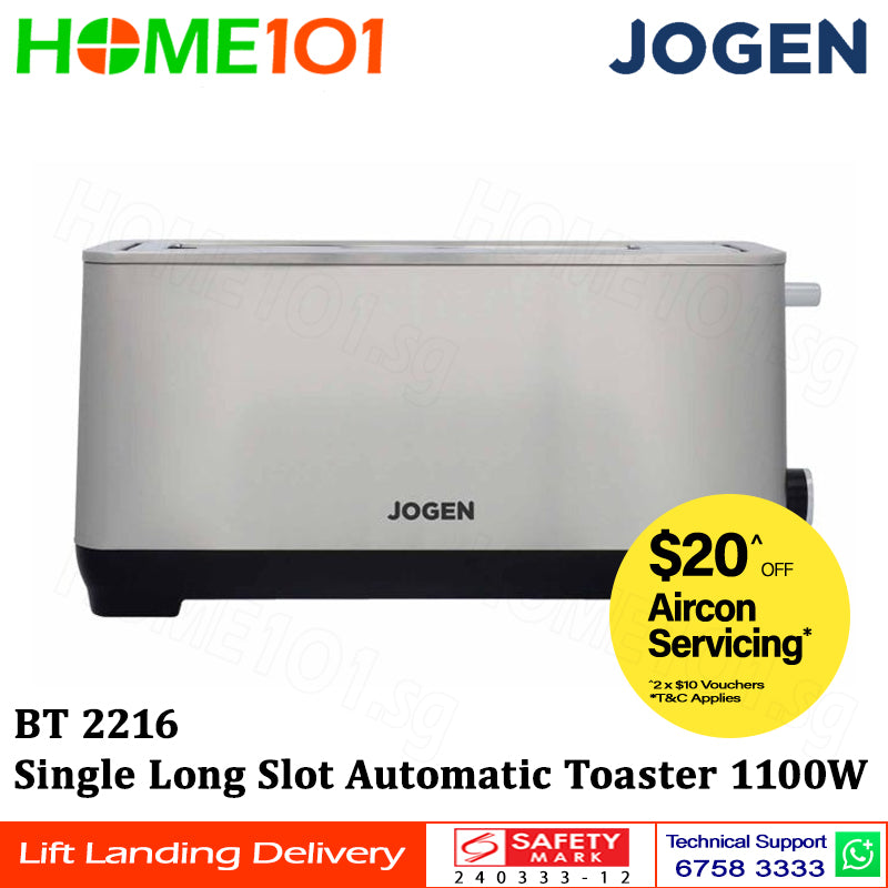 Jogen Single Long Slot - 1 Slot Automatic Toaster 1100W BT 2216