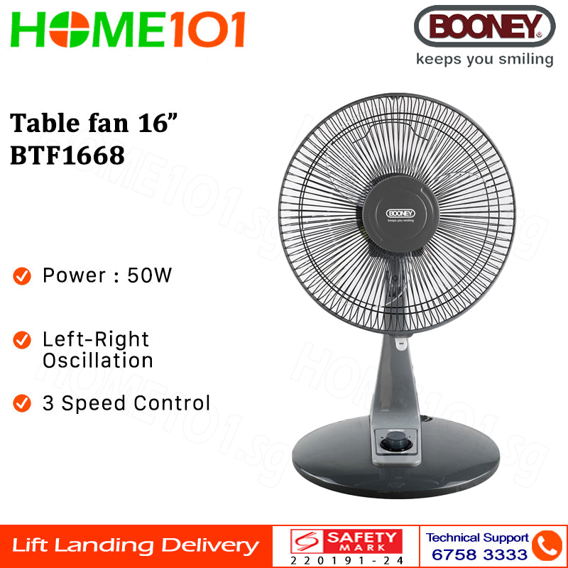 Booney Table Fan 12" - 16" BTF1228 || BTF1668