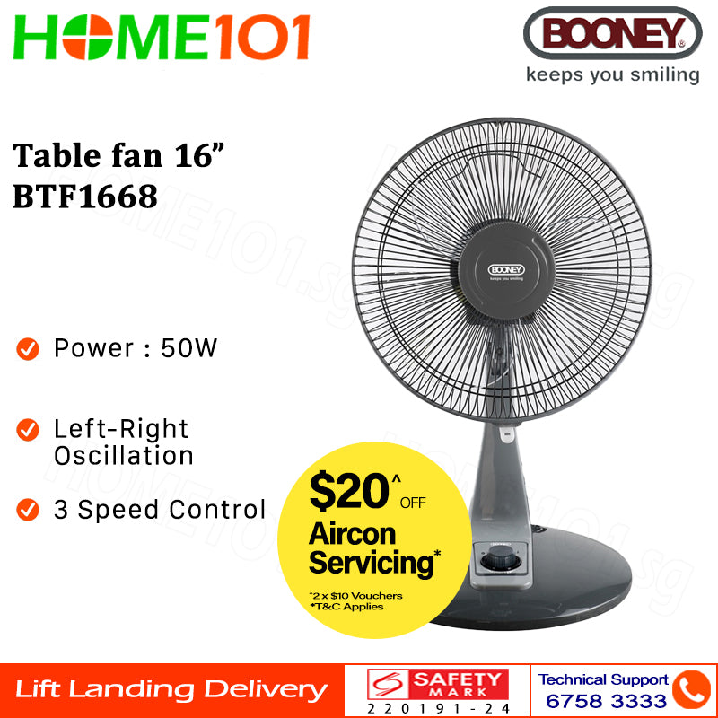 Booney Table Fan 12" - 16" BTF1228 || BTF1668
