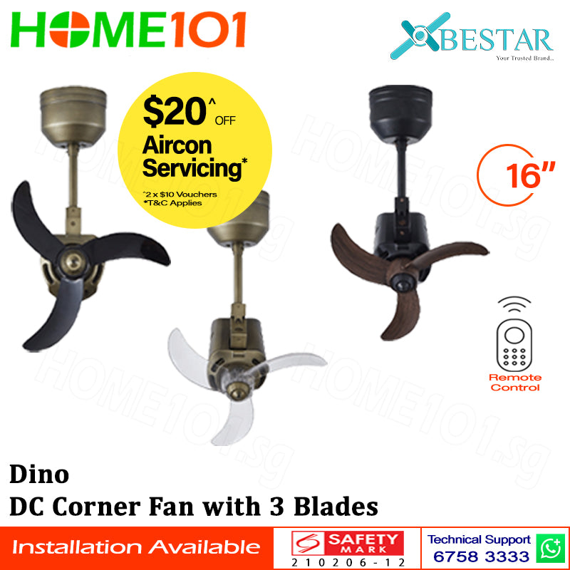 ($1 REPLACEMENT) Bestar DC Corner Fan 16ā 3 Blades Dino