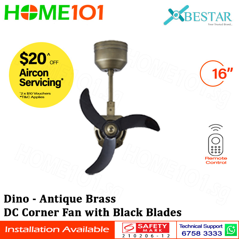 ($1 REPLACEMENT) Bestar DC Corner Fan 16ā 3 Blades Dino