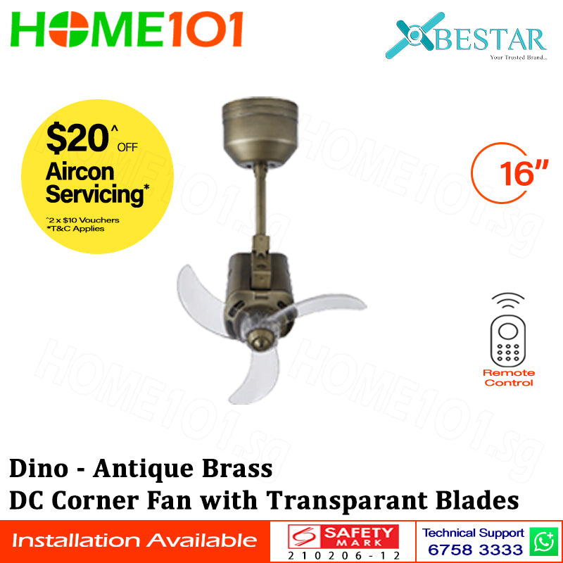 ($1 REPLACEMENT) Bestar DC Corner Fan 16ā 3 Blades Dino