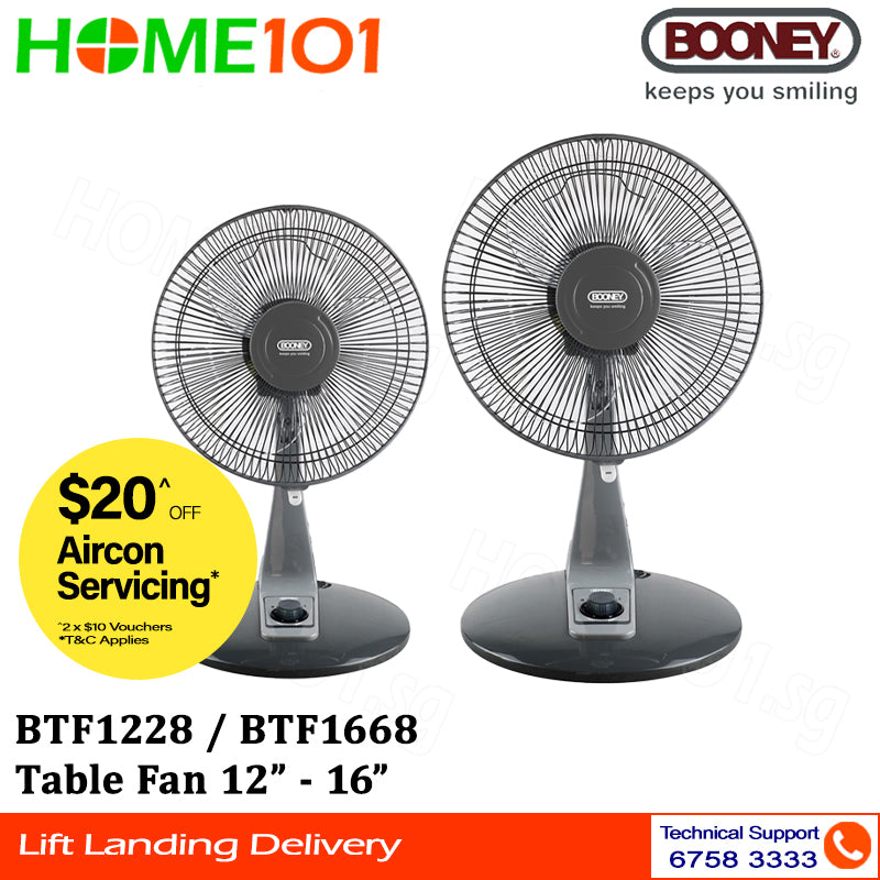 Booney Table Fan 12" - 16" BTF1228 || BTF1668