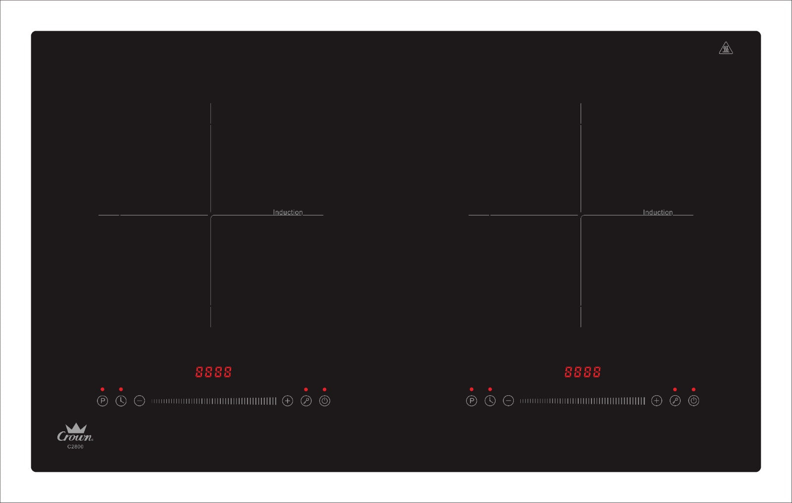 Crown 2 Zones Induction Hob 13Amp C2800