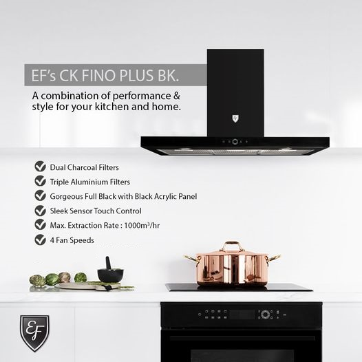 EF Wall Mounted Hood 90cm CK FINO PLUS BK