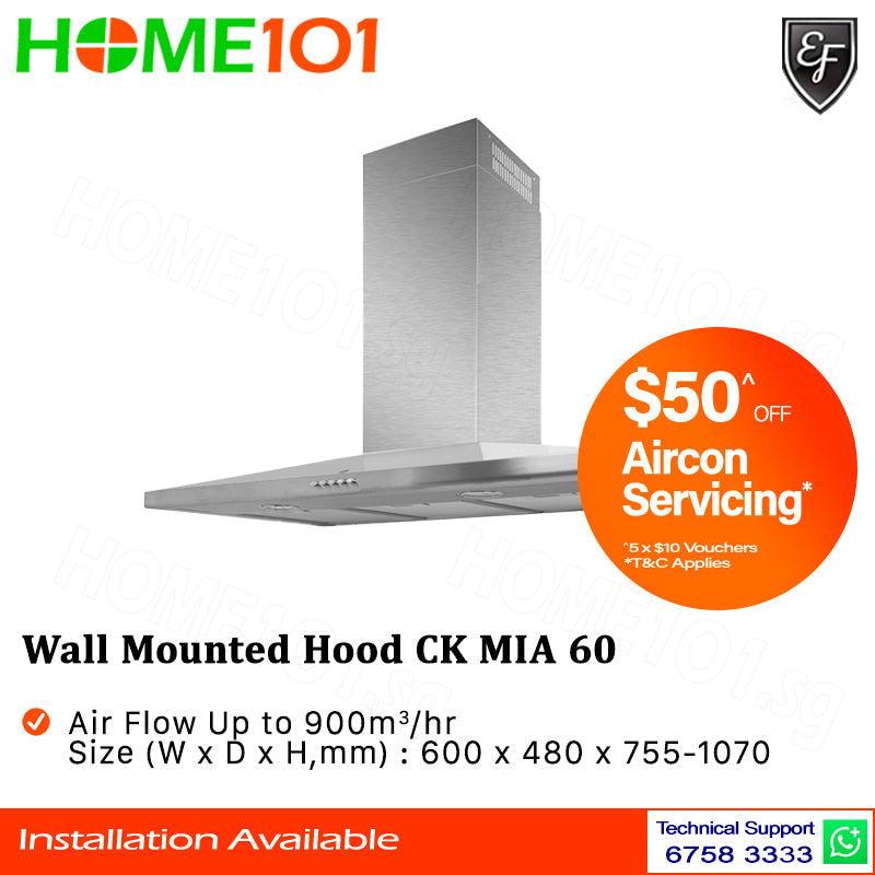 EF Wall Mounted Hood 60cm CK MIA 60